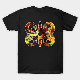 Ghana Akan Adinkra Symbol Kente Pattern T-Shirt